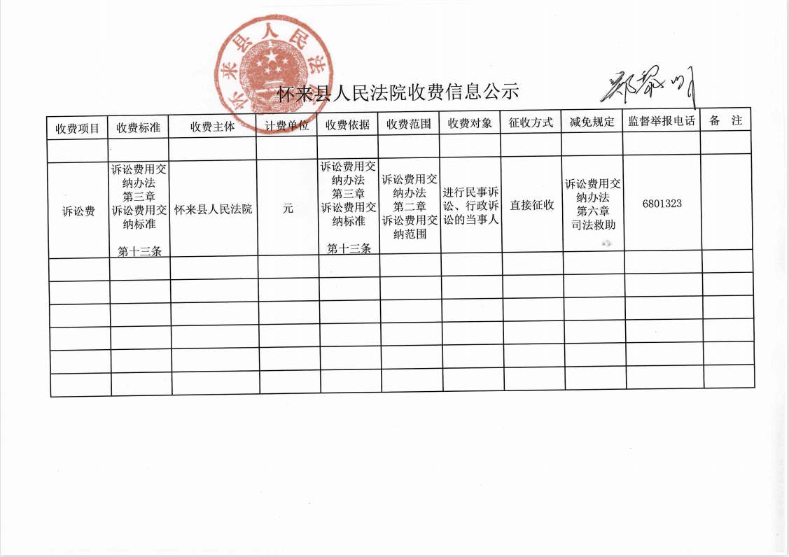 怀来县人民法院收费信息公示.png